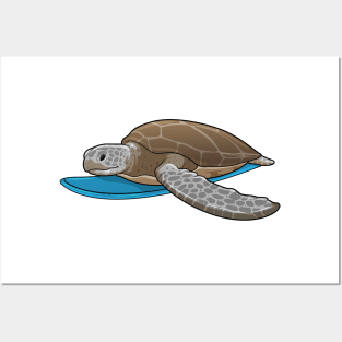 Turtle Surfer Surfboard Posters and Art